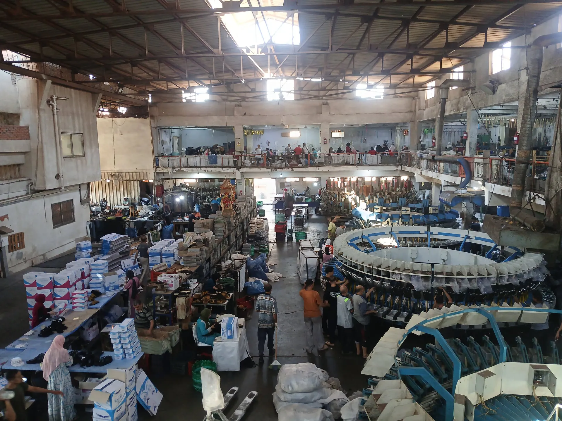 Production floor at Prestige Shoes